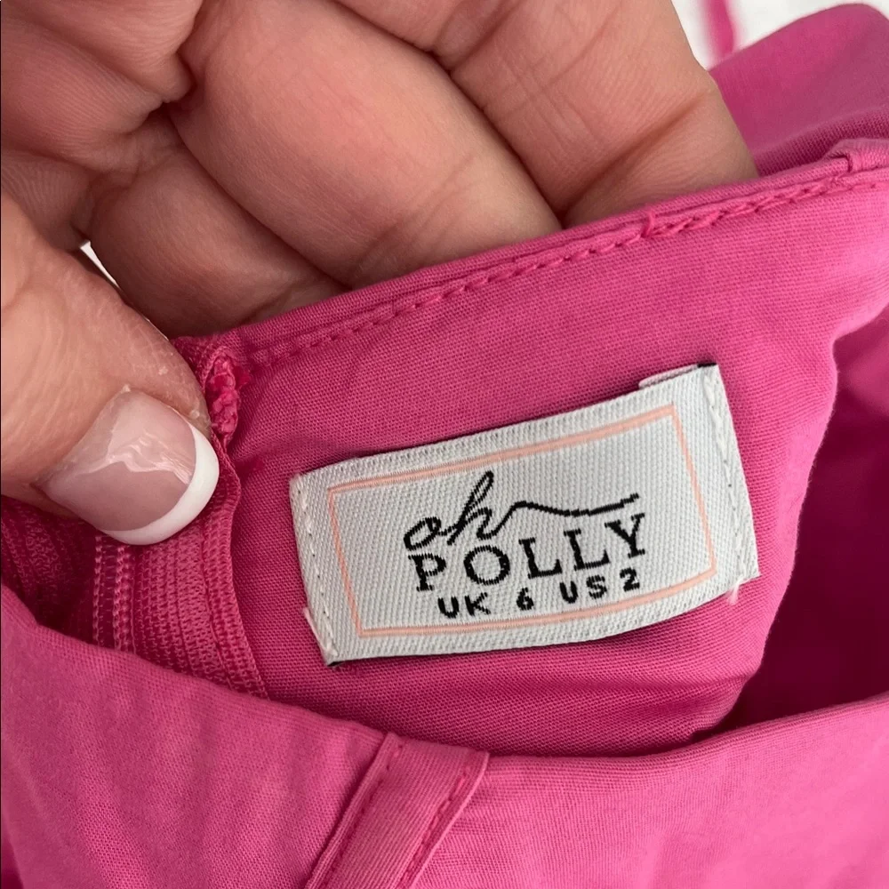 Oh Polly Hot Pink Ruched Mini Dress - Picture 5 of 8